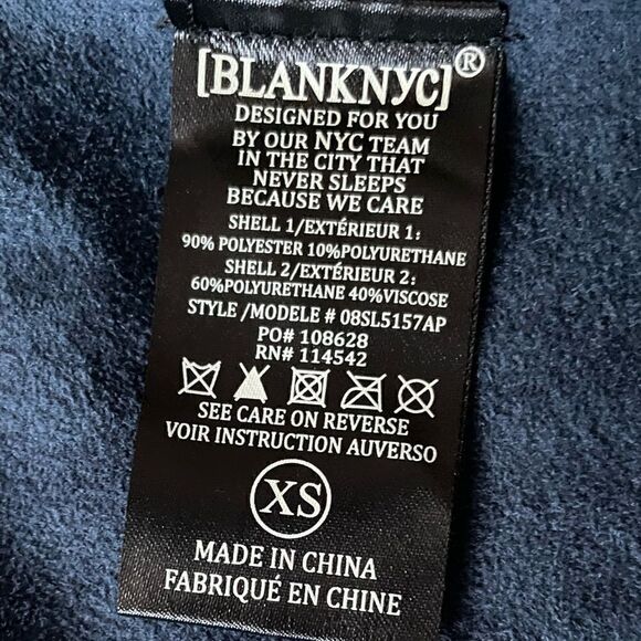 Anthropologie Blank NYC Faux Leather Navy Animal Print Jacket Size XS - Picture 9 of 12